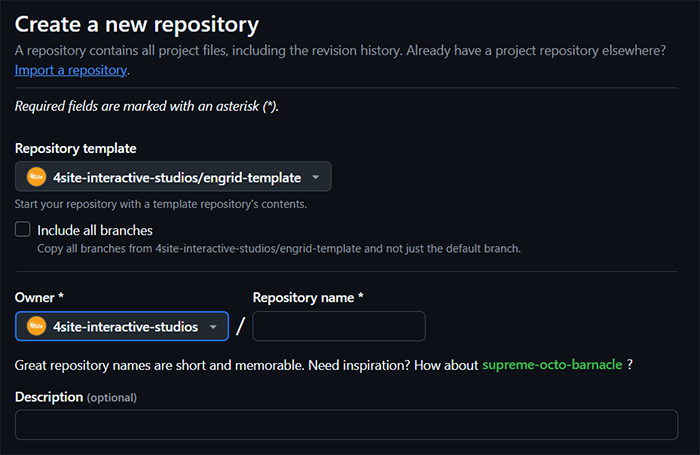 Creating a repository