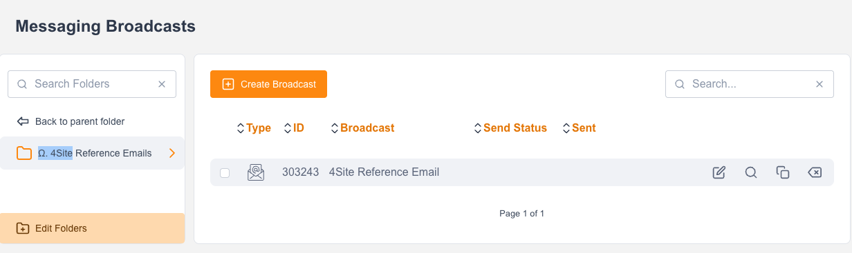 Copying a reference email using the copy button